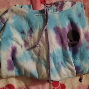 alien I dont belong here tie dye hoodie